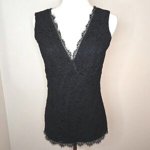 Y2K Babydoll Vintage New York & Company Women's Black Lace Tank, whimsigoth